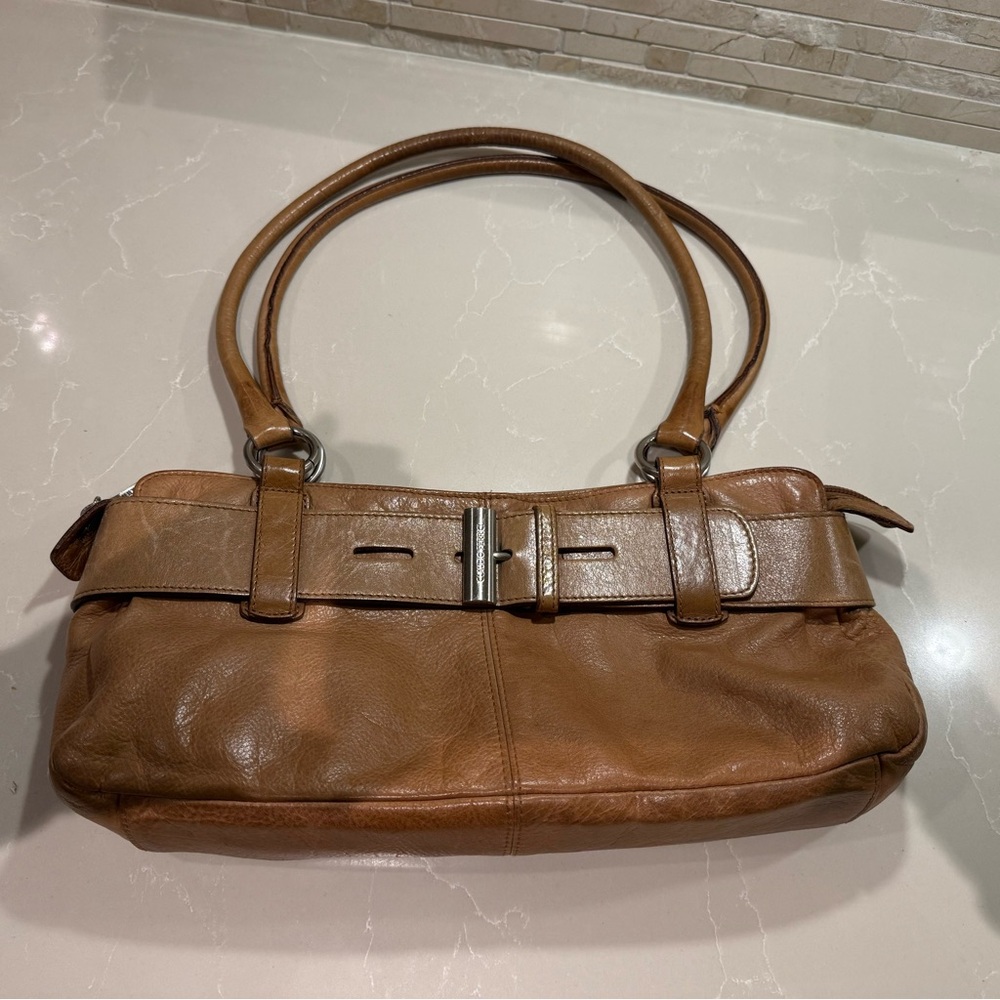 Claudio Ferrici tan leather handbag